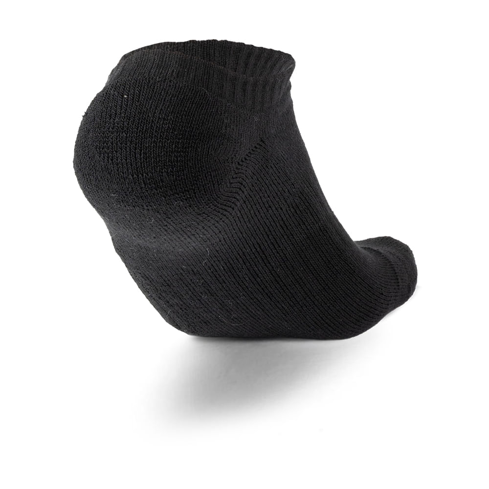 Miniatura Meia Unissex Under Armour Cotton Invisivel - Pacote com 3 pares Preto - G