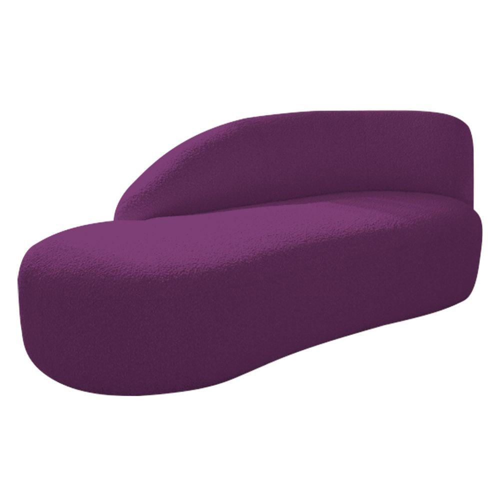 Miniatura Divã Recamier Curvo Luna 160cm Lado Esquerdo Suede Cor Roxo