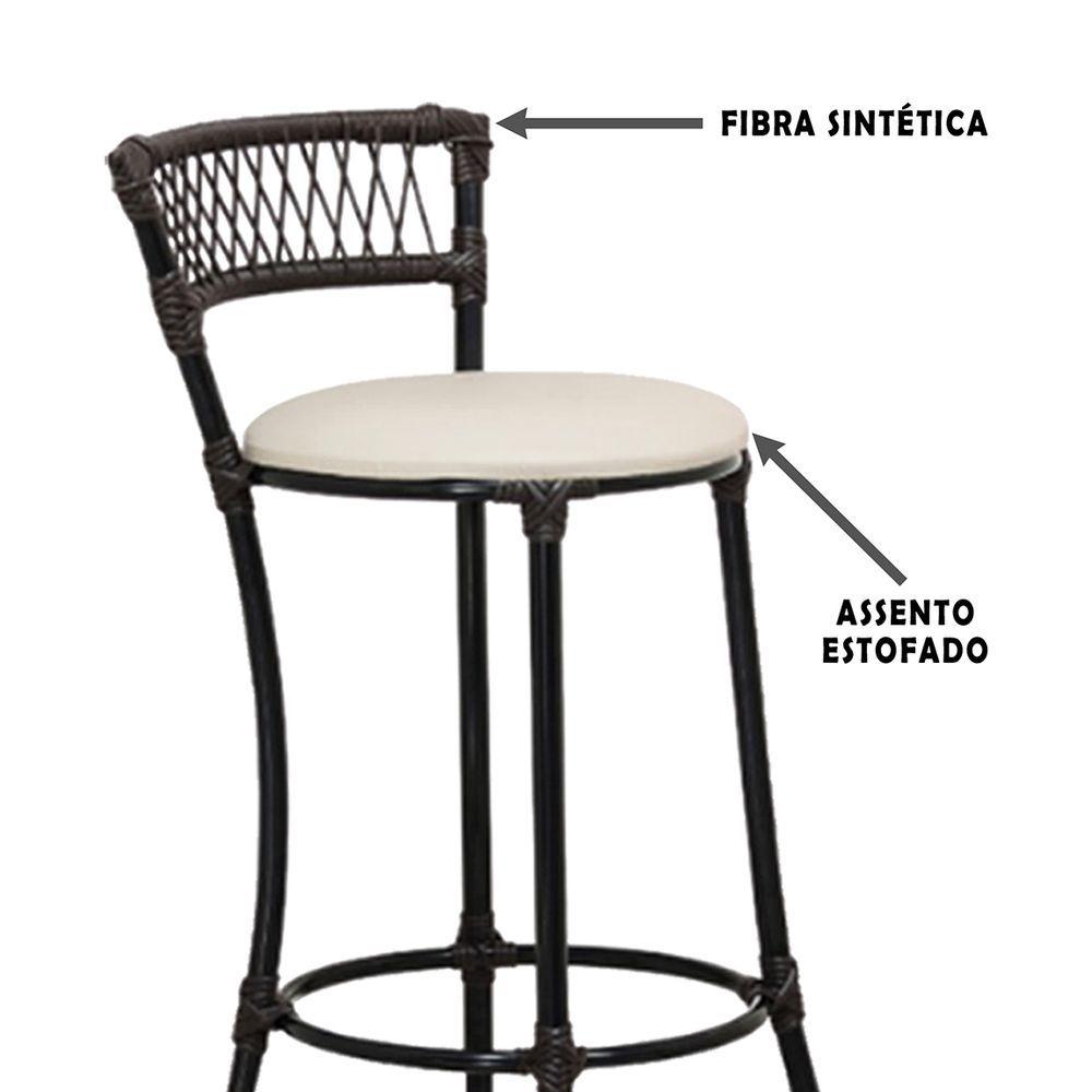 Miniatura Jogo Com 4 Banquetas Alta Forts Fibra Uv Bancada, área Goumert, Bar, Piscina, Balcão, Gelo Floral