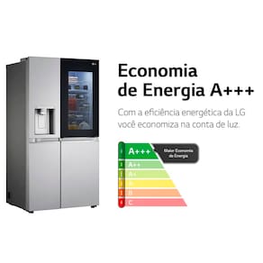 Miniatura Geladeira LG Side by Side Inverter GC-X257CSH Frost Free com Tecnologias InstaView, UVnano, Thinq e Craft Ice Aço Escovado - 598 L 110V