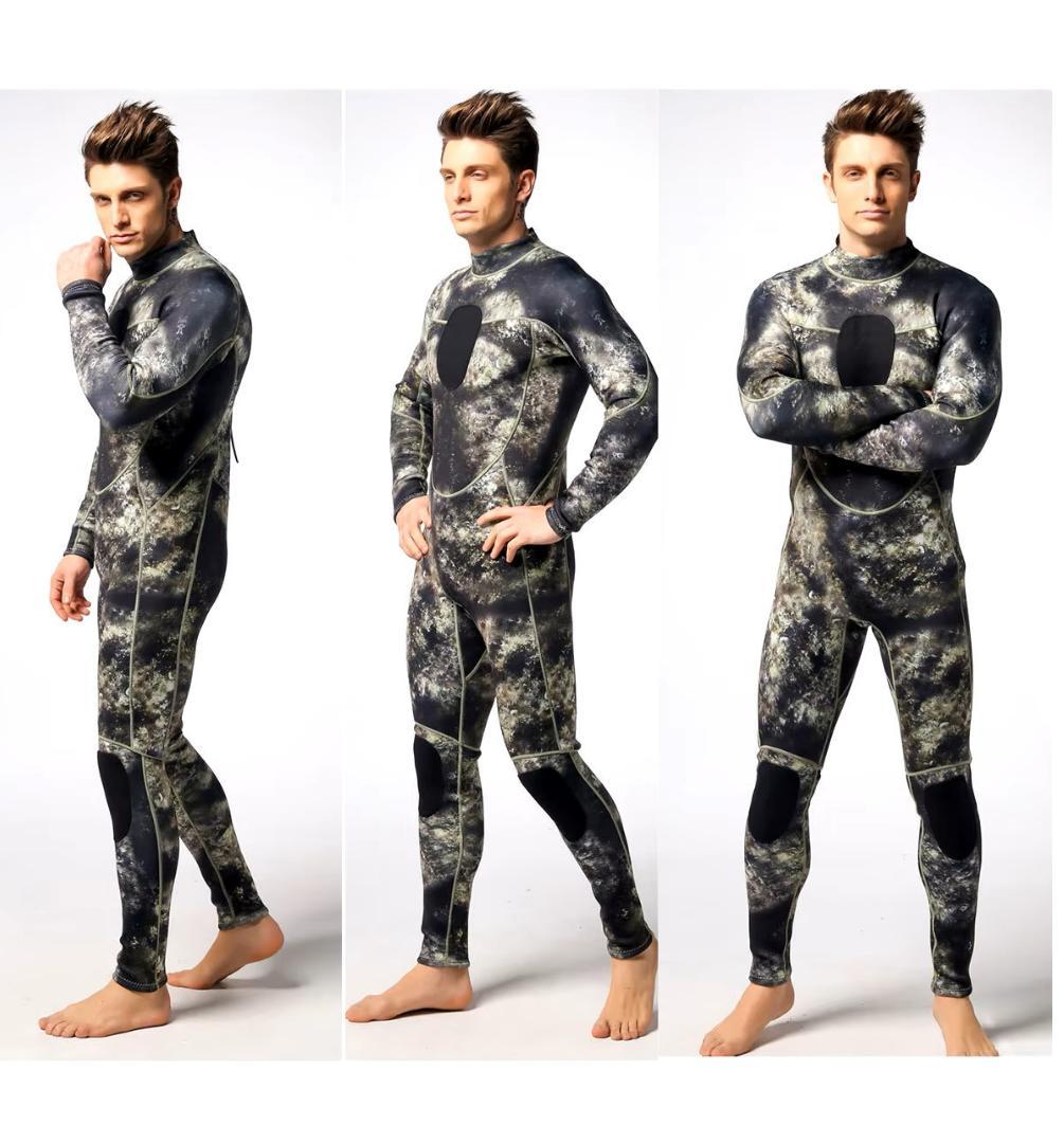 Miniatura Roupa De Mergulho Neoprene 3Mm Camuflada Pesca Rio Mar - 2Xl