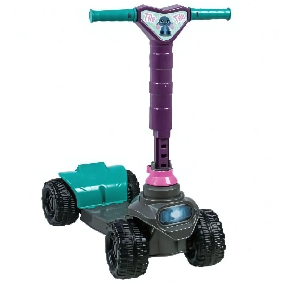 Miniatura Patinete Infantil Stik Tile Roxo 4 Rodas Kendy Brinquedos