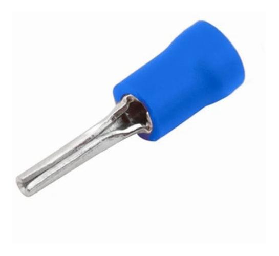 Miniatura Terminal Pino Agulha Pre Isolado 1,5Mm A 2,5Mm Azul 100Un