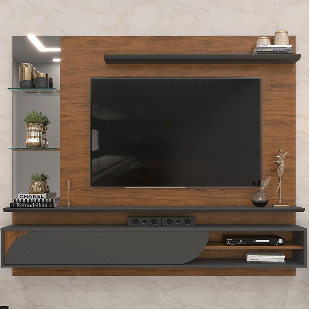 Miniatura Painel Suspenso Tv 60 Pol 180 Cm 27380 Freijo Cinza Urbano Dj Moveis Freijo Cinza Urbano