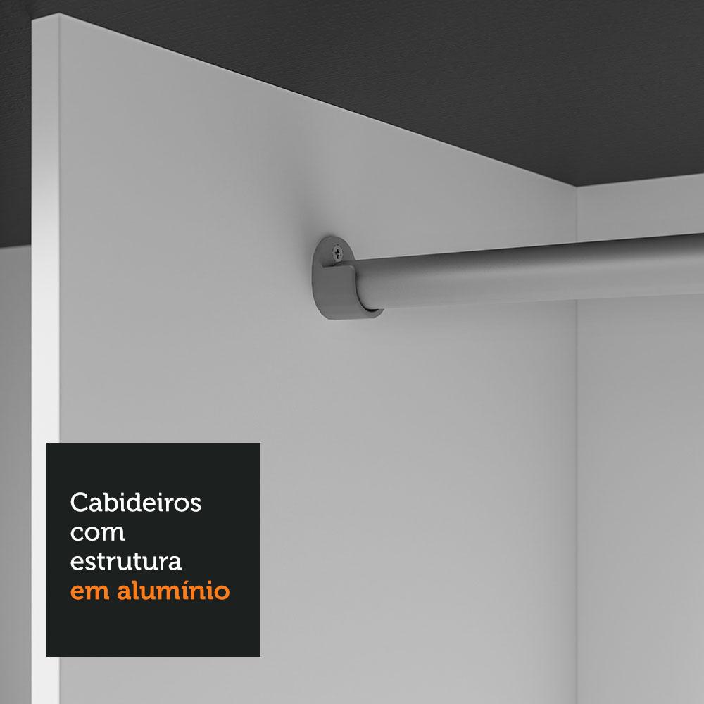 Guarda-Roupa Casal 3 Portas de Correr com Espelho Preto Nobre Madesa Preto