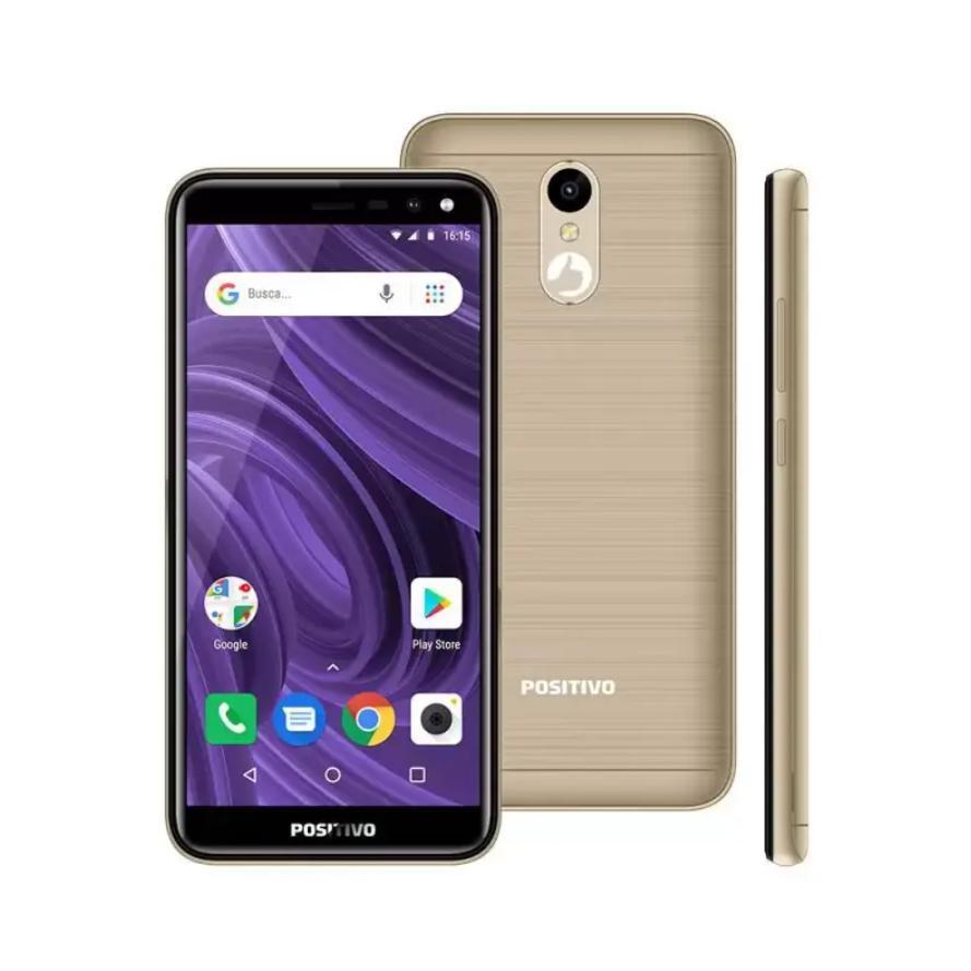 Miniatura Smartphone Positivo Twist 2 16Gb Dourado + Fone Bluetooth Bluetooth - Amarelo - Celular - Positivo - 16 gb - Twist 2 - Dual chip - 5" - Smartphone