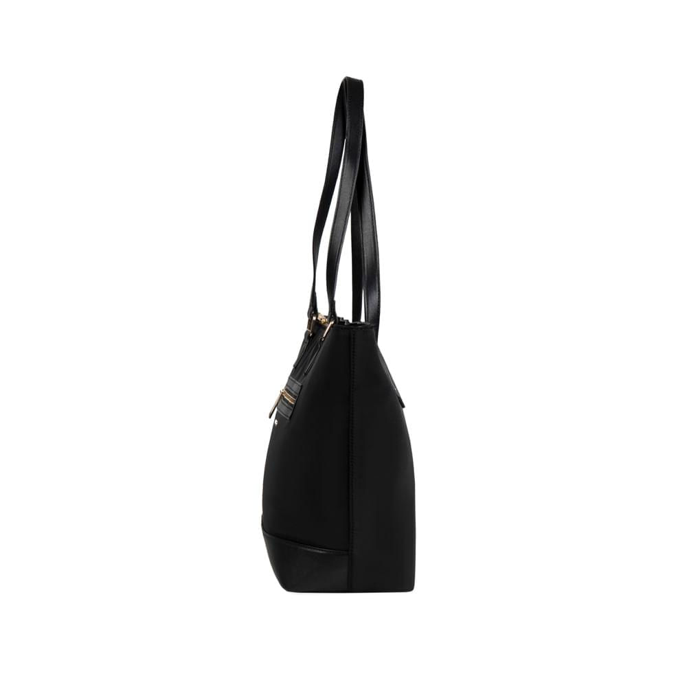 Miniatura Bolsa de Ombro Feminina Tote Nylon Premium Preta Preto