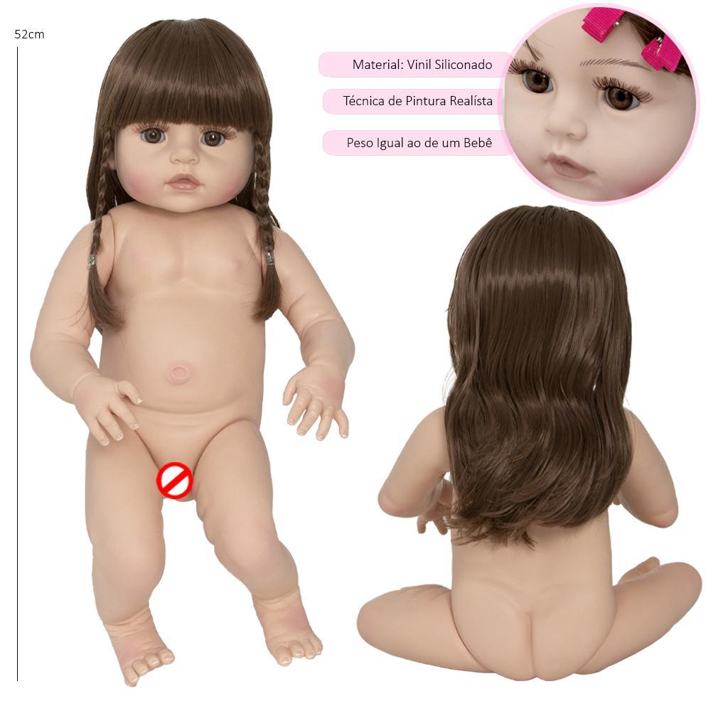 Bebe Reborn Menina Pandinha Realista 100% Silicone 13 Itens