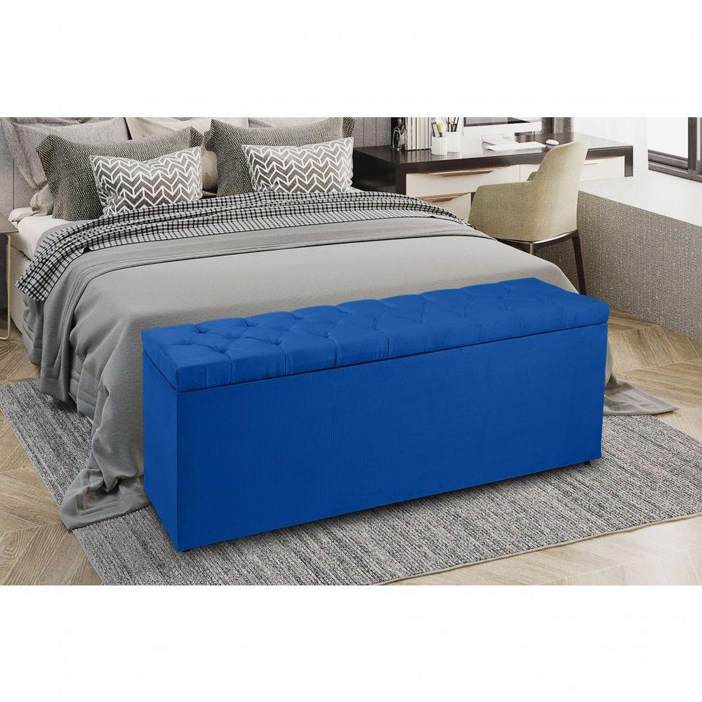 Miniatura Recamier Baú Cama Solteiro Box 90cm Madrid Suede Azul Dal Poz Estofados