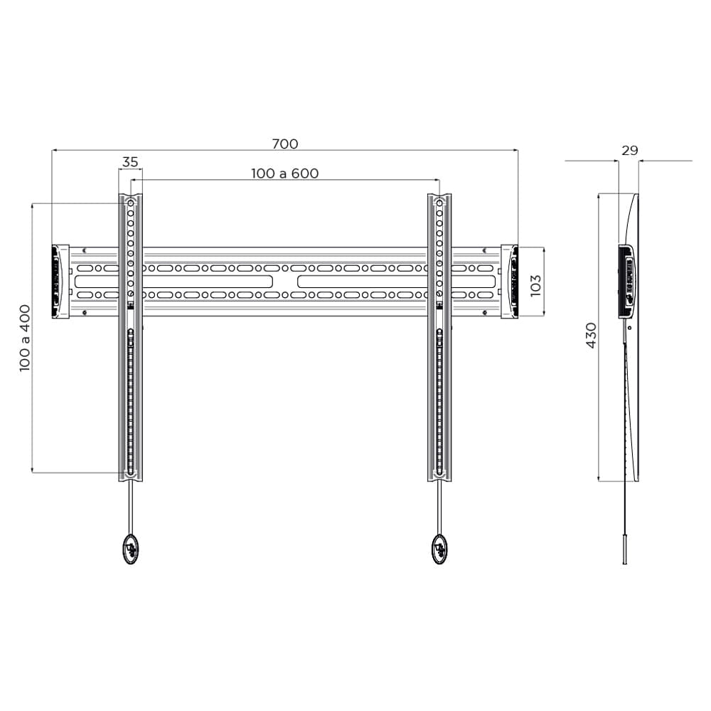 Miniatura Suporte de Parede Fixo para TVs de 32" a 86" Preto - E600 - ELG Pedestais