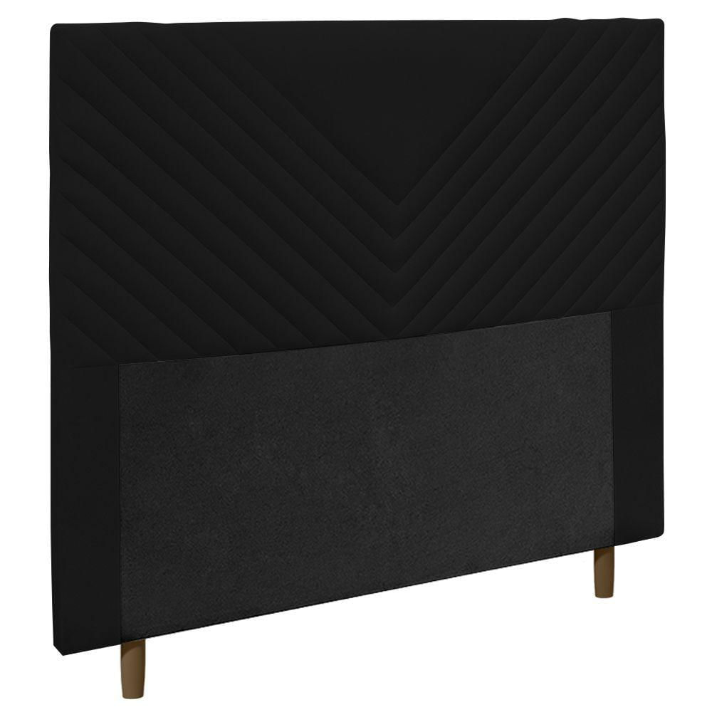 Miniatura Cabeceira Cama Box Casal Viena 140cm Suede Preto
