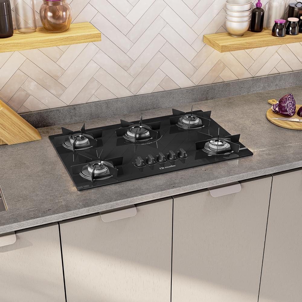 Cooktop Mueller 5 Bocas Queimador Ultra Chama Mcg115bb Bivolt
