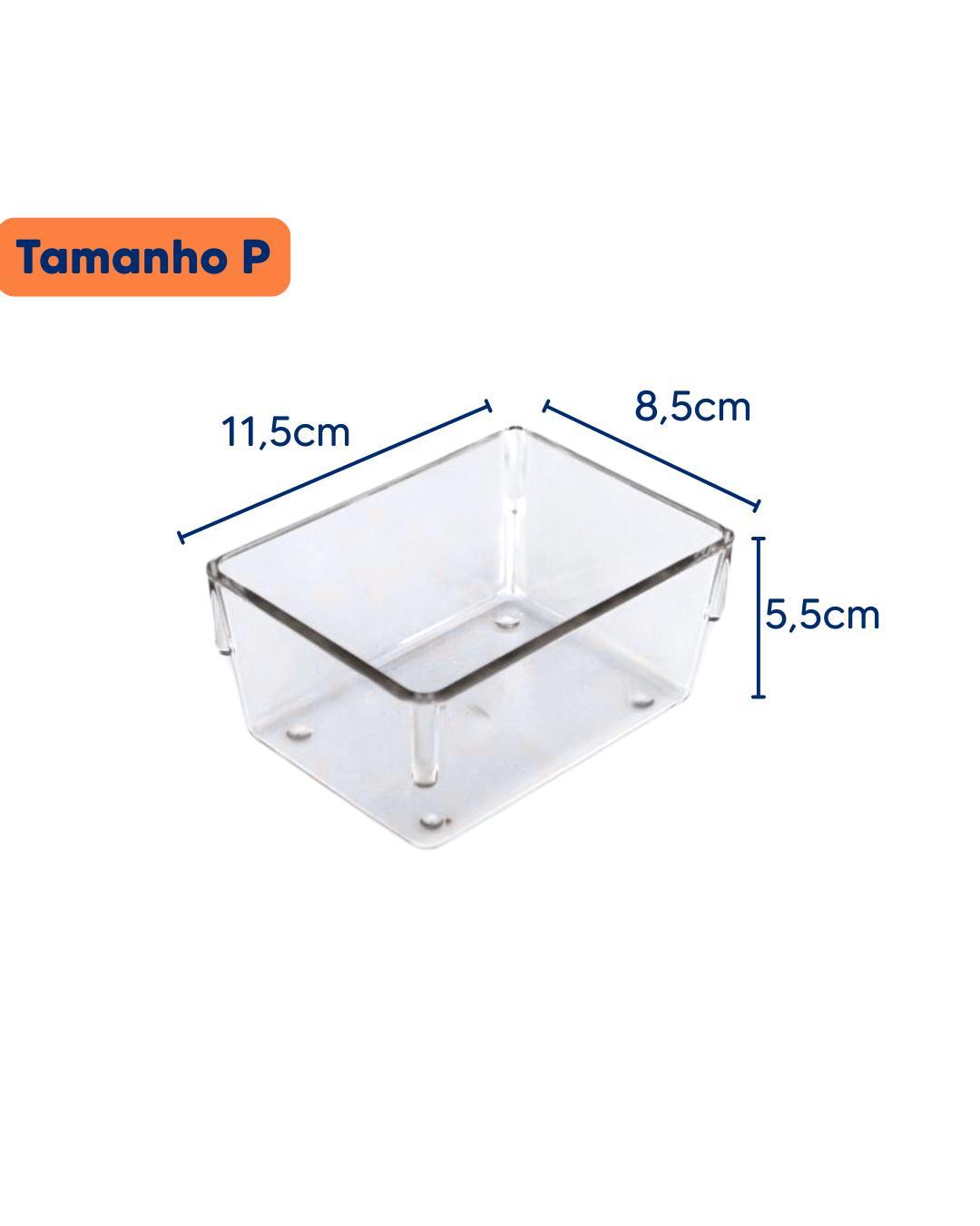 Miniatura Kit 7 Organizadores Acrílico Cristal Modular 2 G/1 M/ 4 P