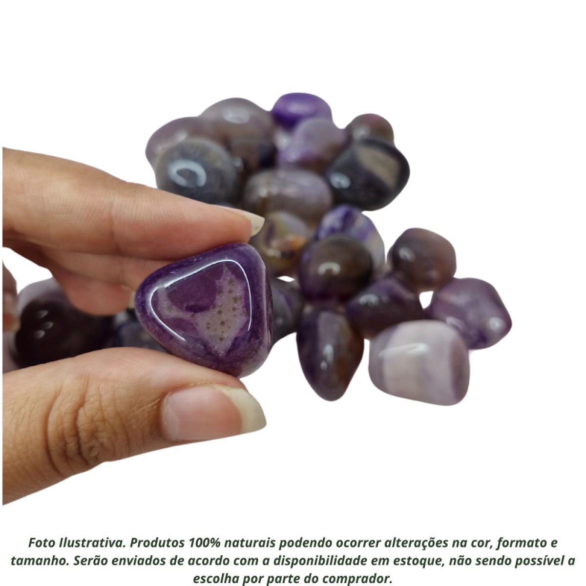 Miniatura Pedra Ágata Roxa 2 A 4 Cm Rolada 500G Natural