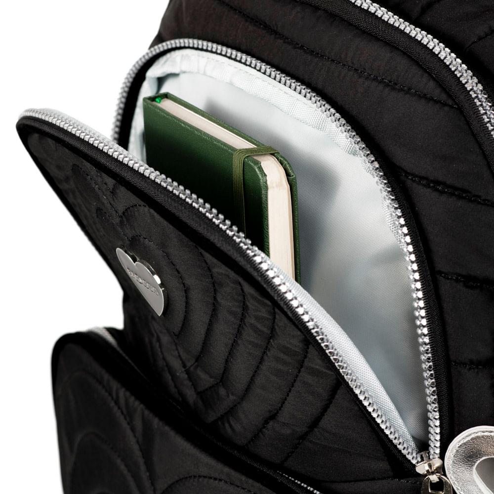 Mochila Escolar Feminina Juvenil  BG Girl Preta Preto