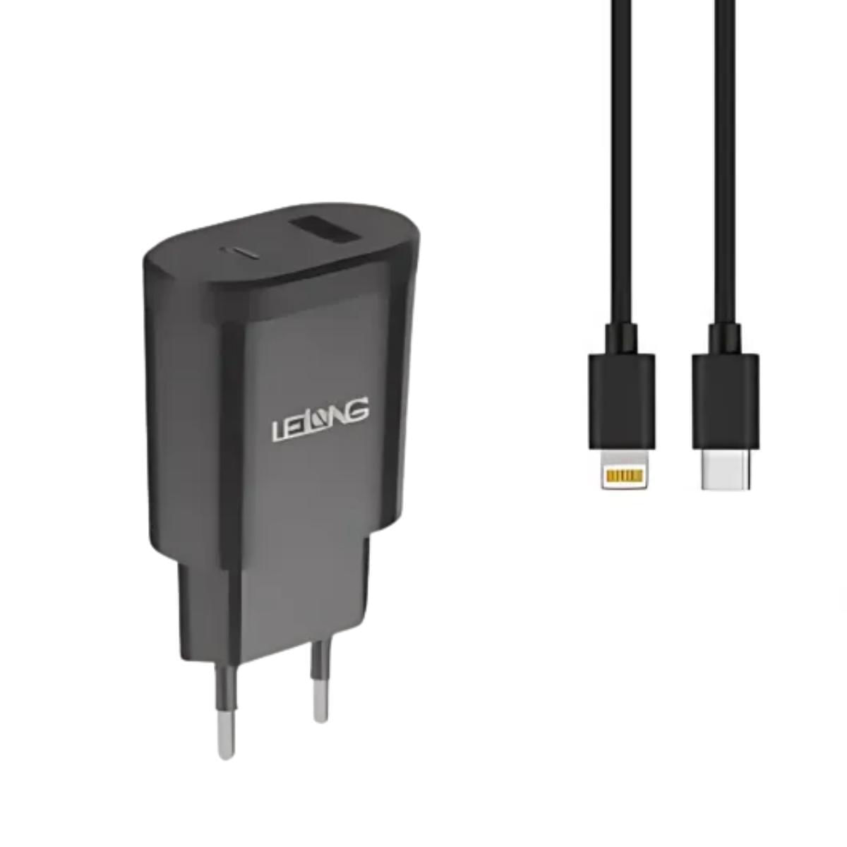 Miniatura Fonte Duas Entradas Carregador Tipo C E Usb Lelong Le-283