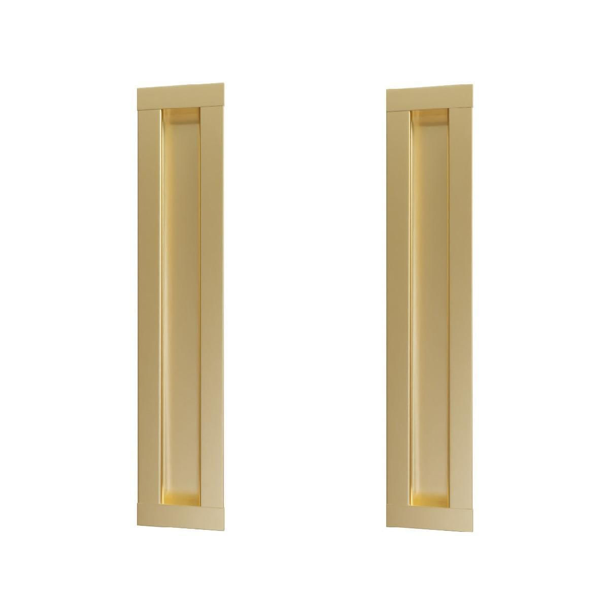Miniatura Kit 2 Puxador Concha Celleno Dourado Matte Fosco 80 Cm Il255