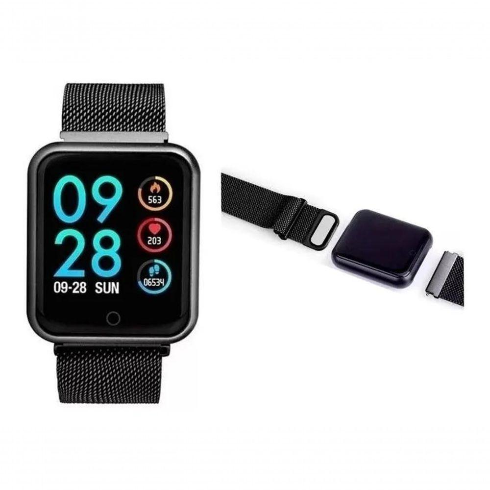 Miniatura Smartwatch P70 Oled Pro Duas Pulseiras - Preto