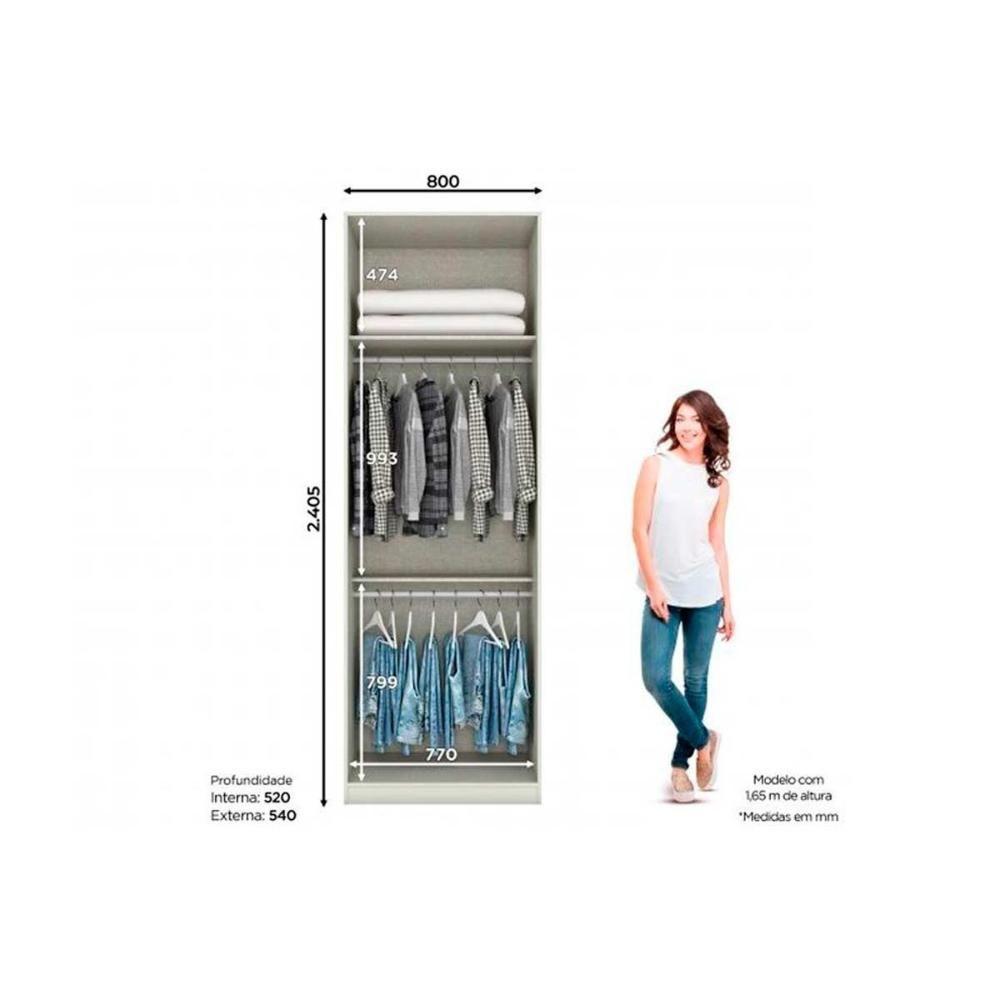 Miniatura Guarda Roupa Modulado Mc08 Seletto C- 2 Portas Areia - Henn