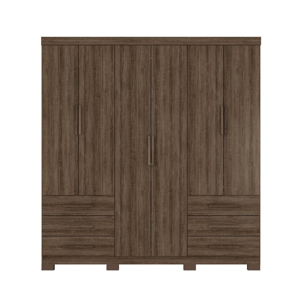 Miniatura Guarda Roupa Artico 6 Portas 6 Gavetas Nogueira