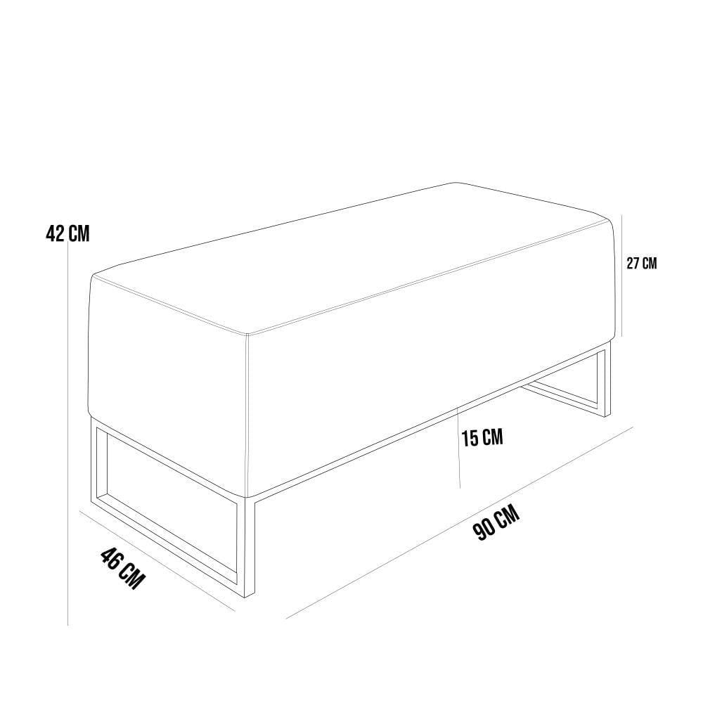 Puff Decorativo Sala De Estar Cléo 90cm Base De Ferro Cobre W01 Suede Verde Musgo - Lyam Decor