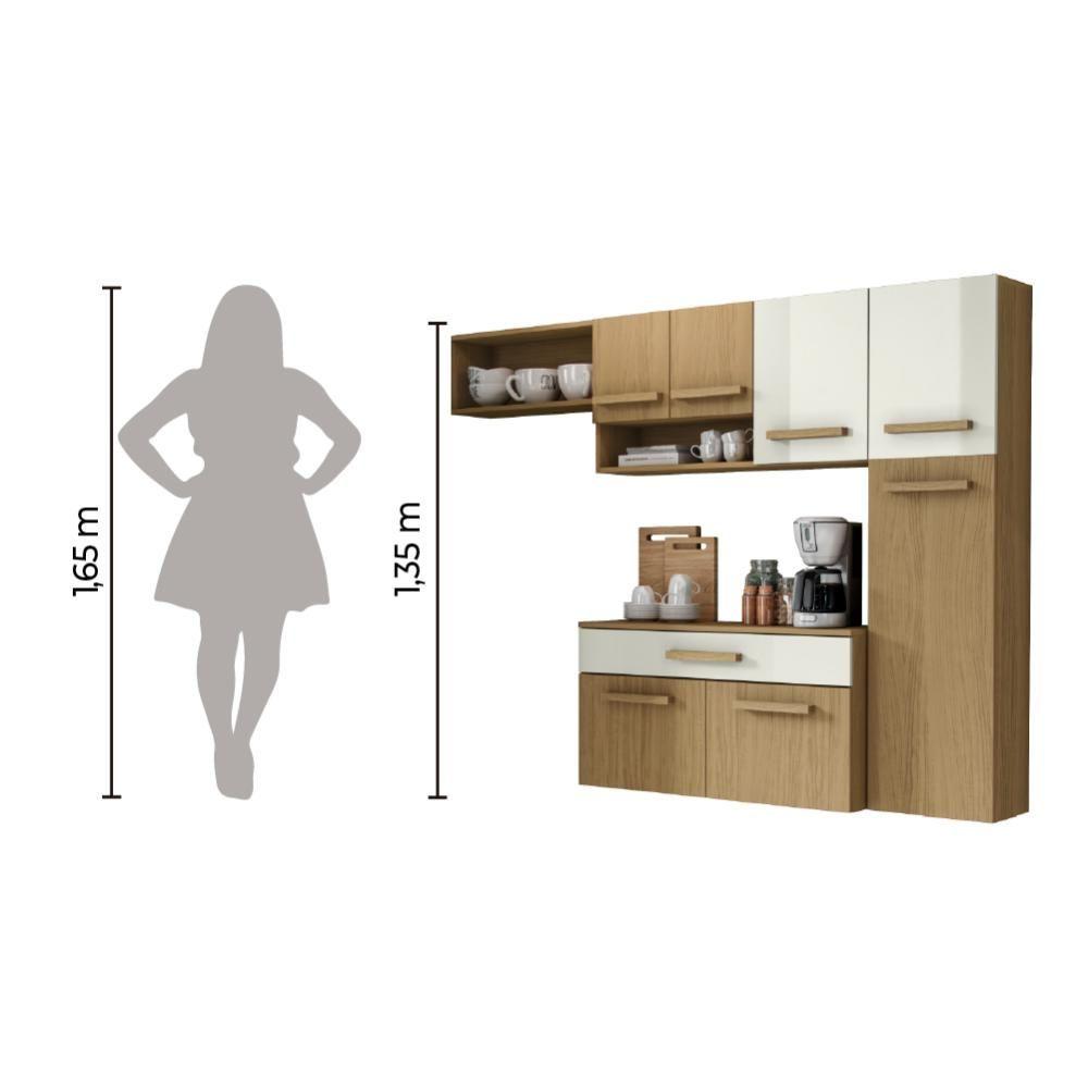 Miniatura Cozinha Suspensa C/Balcão Ruby 7 Portas 1 Gaveta Off White