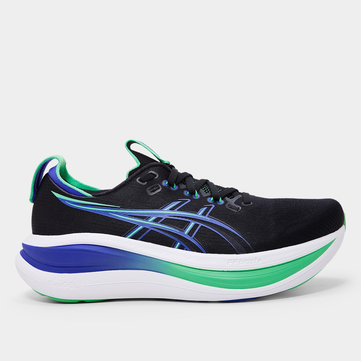 Miniatura Tênis Asics Gel-Nimbus 28 Masculino Preto+Azul - 38