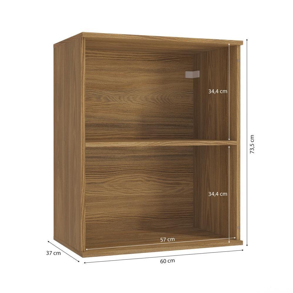 Miniatura Armário Aéreo Celeste Kappesberg 100% Mdf 1 Porta Nogueira 60cm