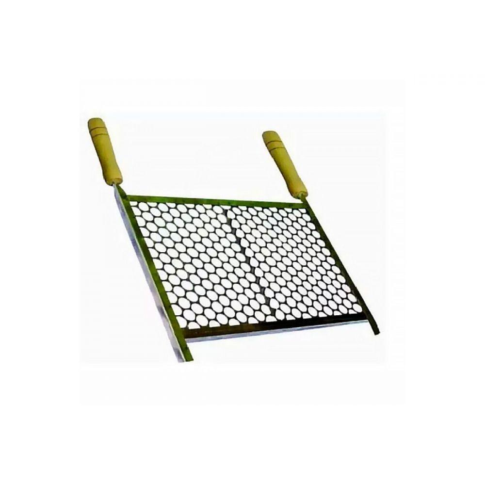 Miniatura Grelha Retangular Para Churrasqueira Em Aço Inox 60X50Com