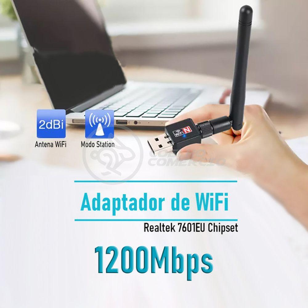 Miniatura Antena Usb 2.0 Receptor De Wifi Wireless Internet Sem Fio 1200Mbps 802.Inn Pc Notebook 7