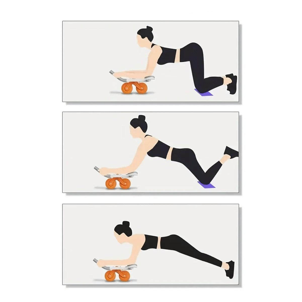 Miniatura Roda Abdominal Rolo Para Exercício Lombar Treino Funcional