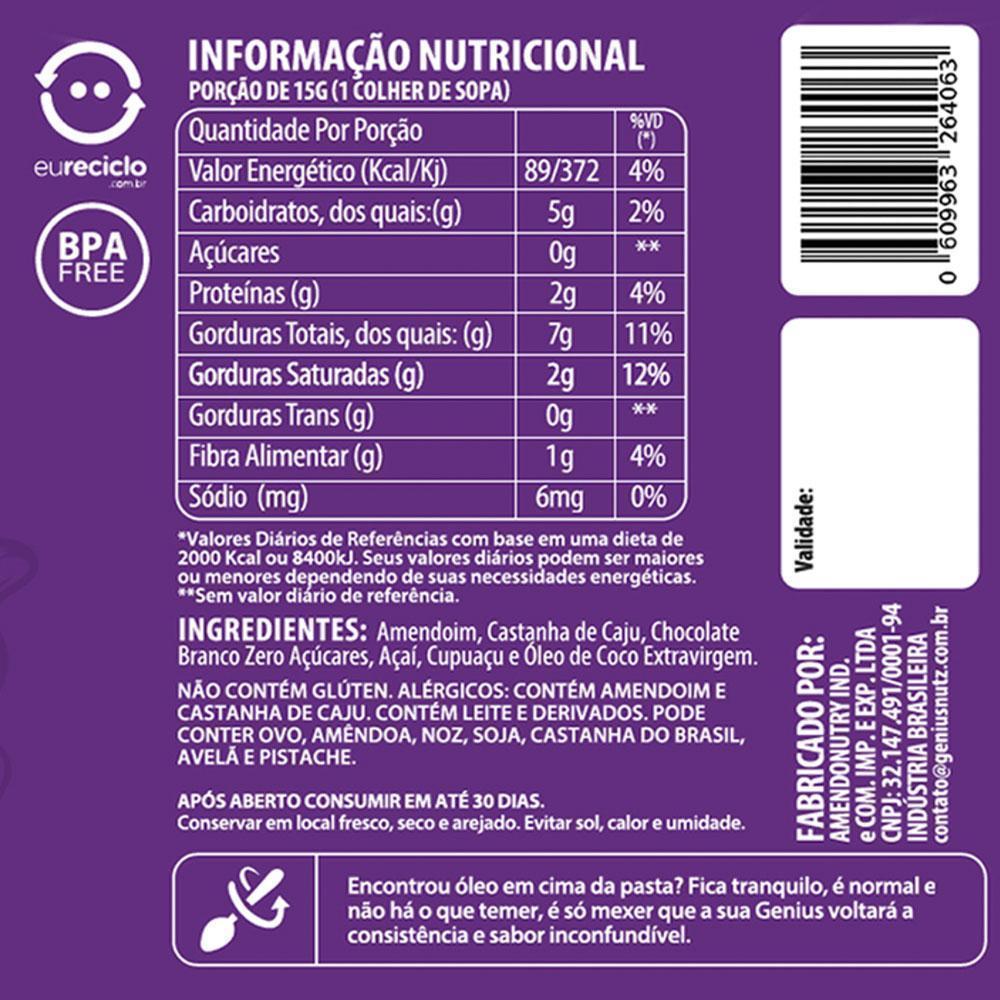Miniatura Creme De Nuts Sabor Açaí E Cupuaçu 200G