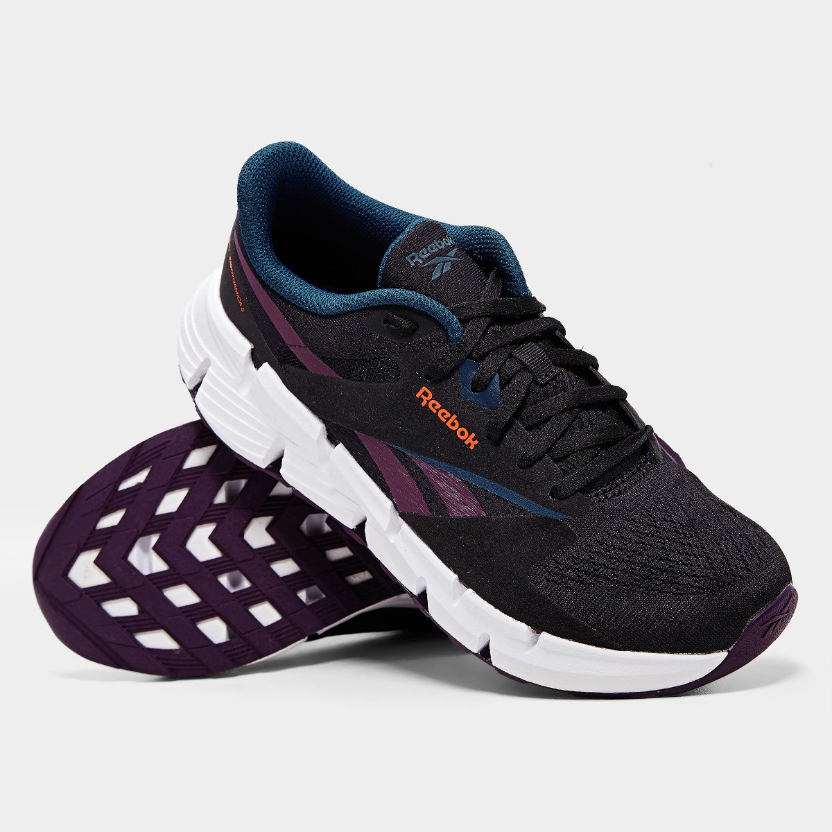 Miniatura Tênis Reebok Zig Dynamica 5 Feminino Preto+Lilás - 34