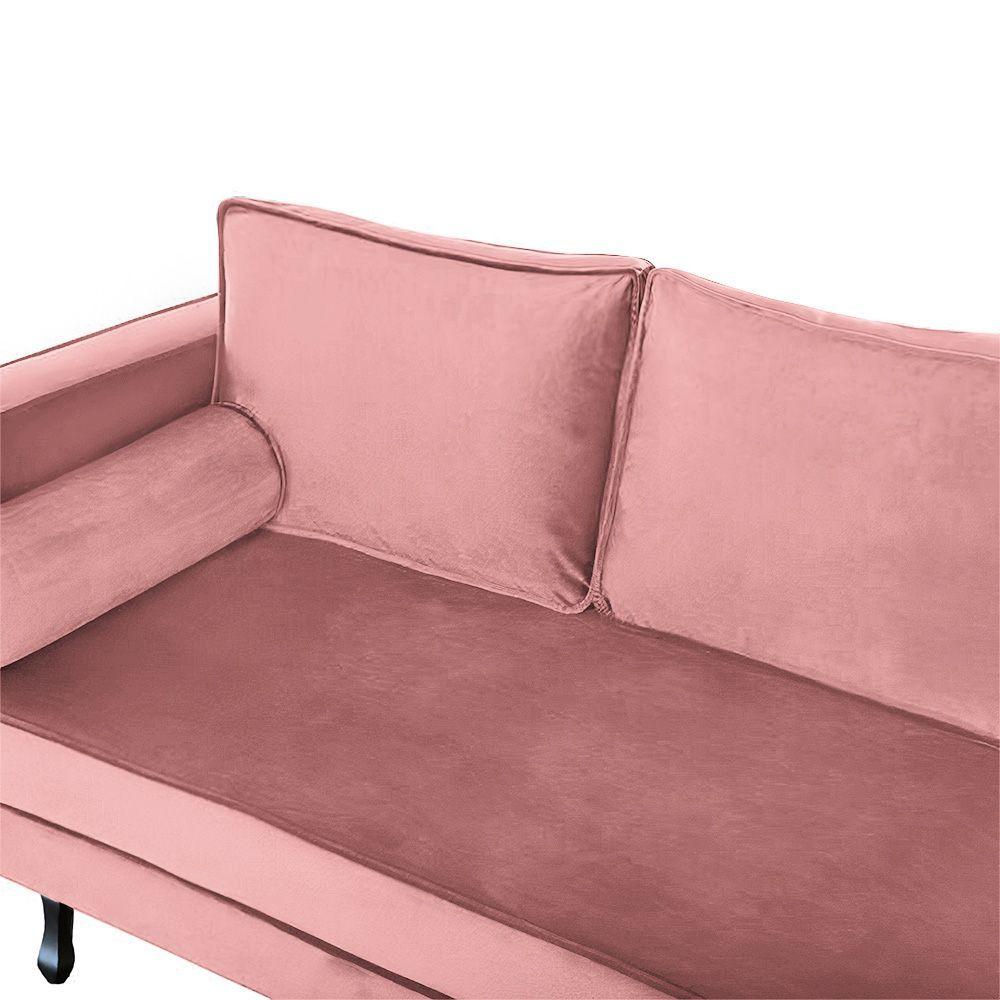 Miniatura Recamier Divã Dubai L/direito 1,60m Suede Rose - Am Interiores