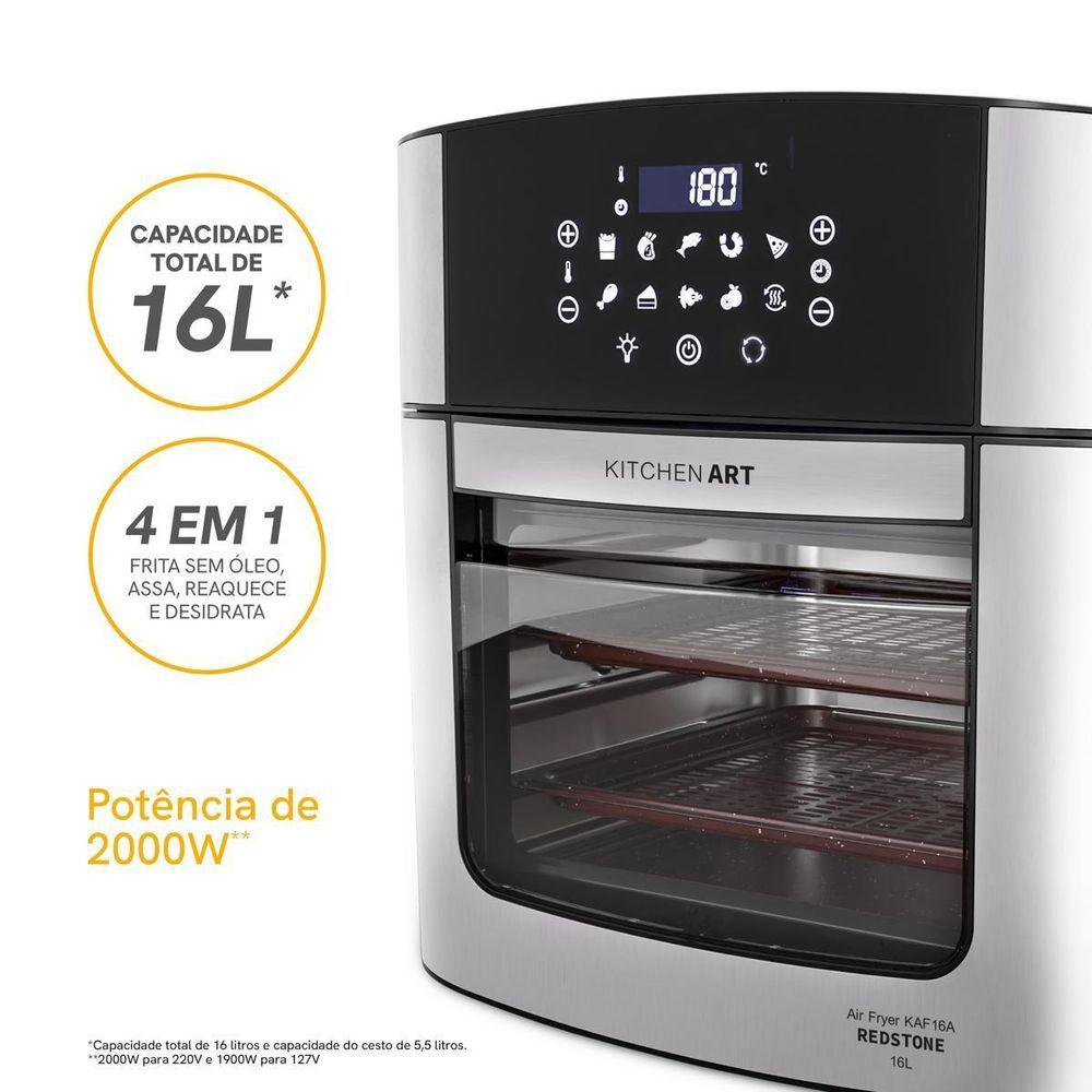 Miniatura Air Fryer Kitchen Art 16L 4 Em 1 Com Espeto Rotisserie KAF16A 220V