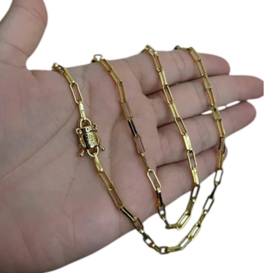 Miniatura Cordão Tijolinho 4Mm - Banhado A Ouro 18K