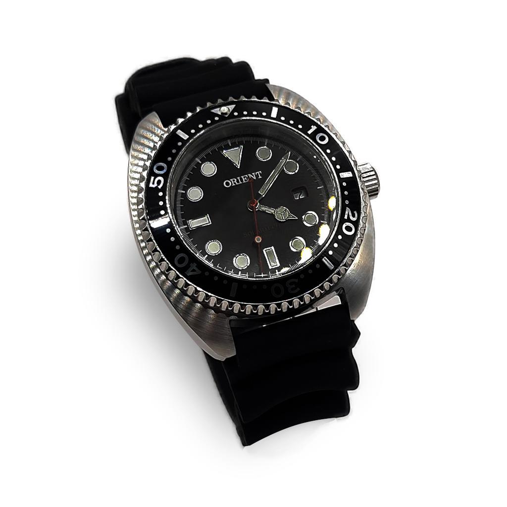 Miniatura Relógio Orient Solartech Preto Diver 200M Mbsp1038 P1Px