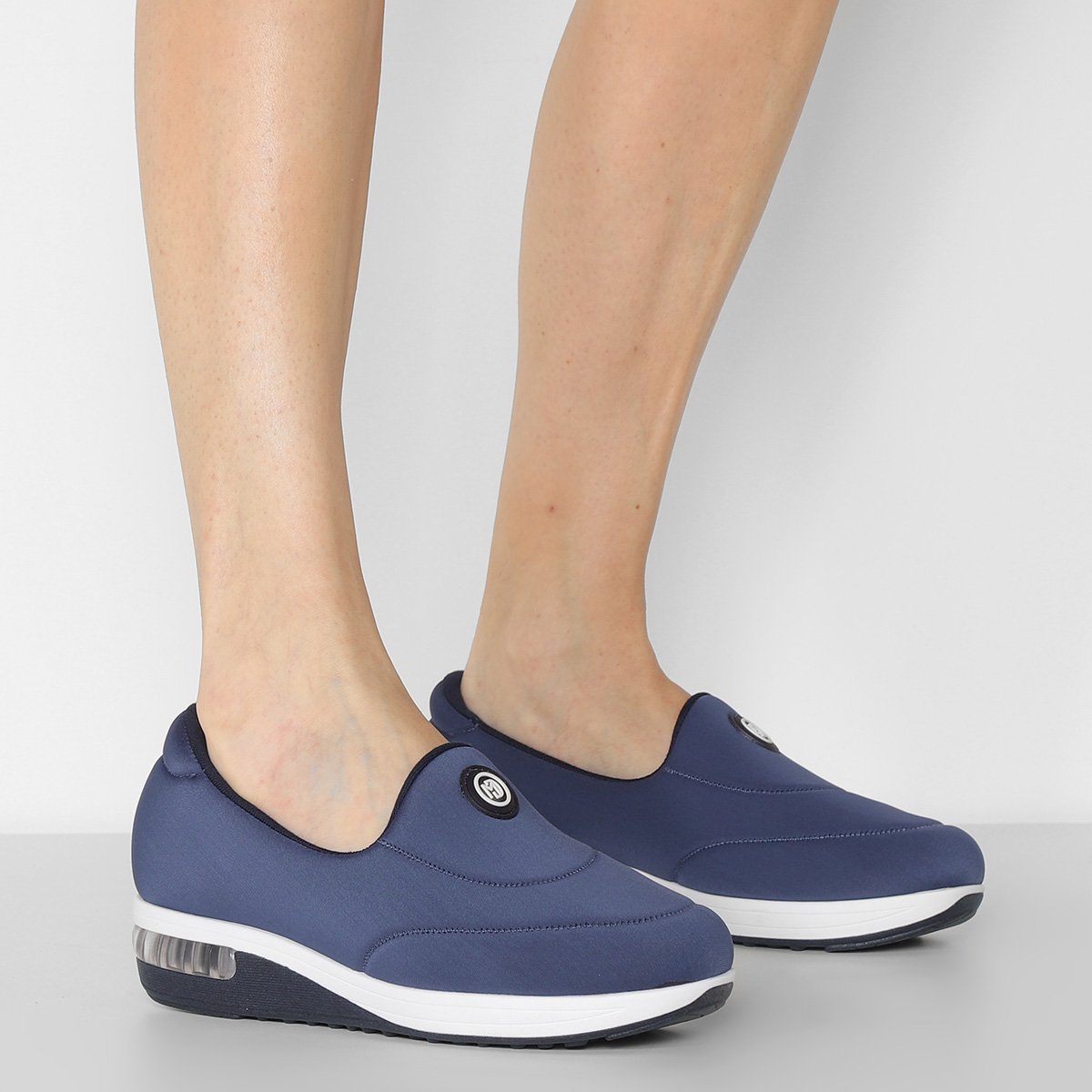 Miniatura Tênis Slip On Modare Liso Feminino Marinho+Branco - 34