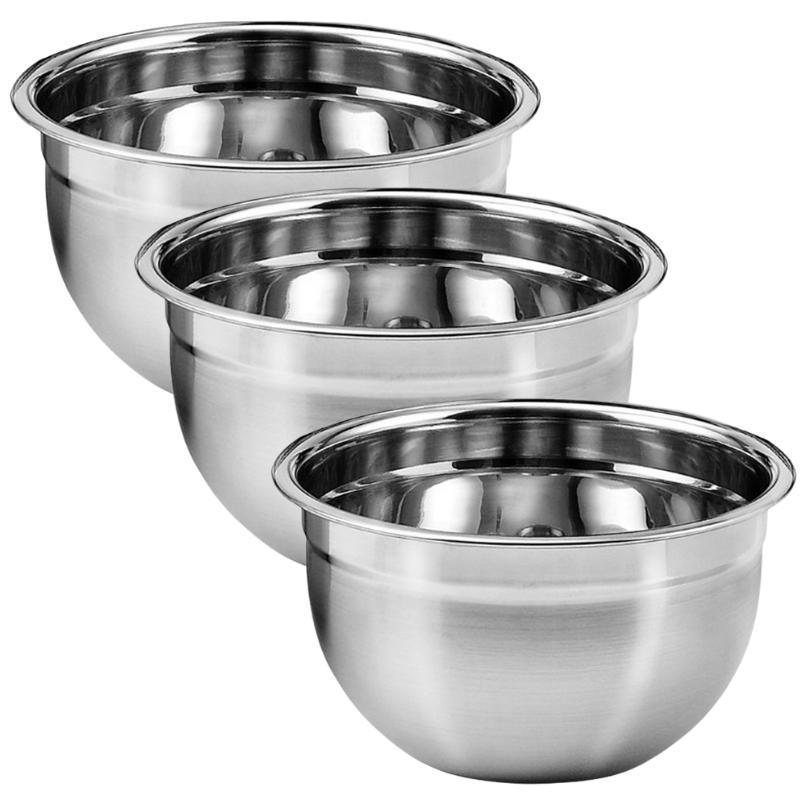 Miniatura Kit 3 Tigelas Bowl Saladeira Aço Inox Cozinha Profissional