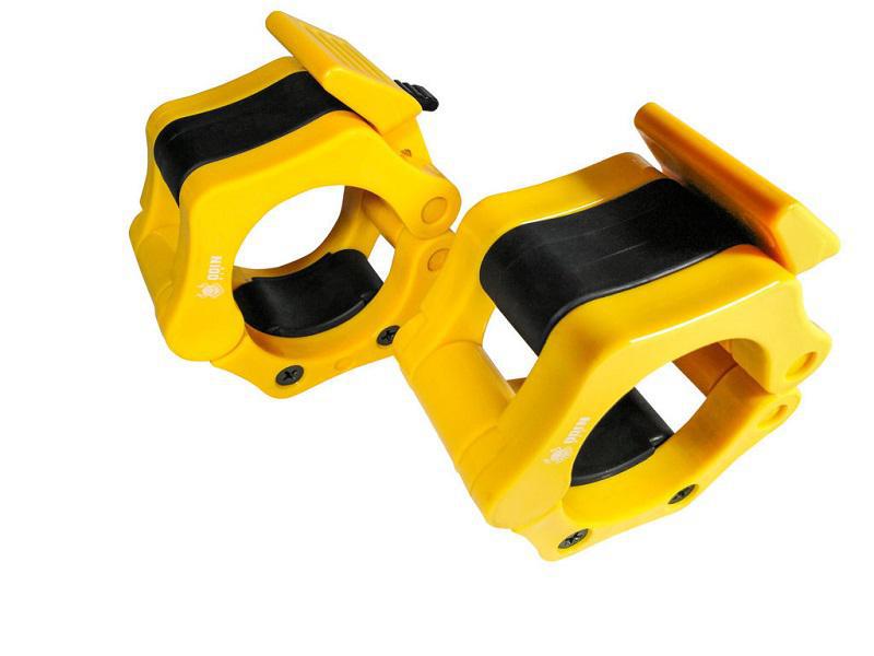 Miniatura Presilha Para Barra Olímpica Lock Jaw Par - Amarelo Odin Fit Amarelo - Plástico