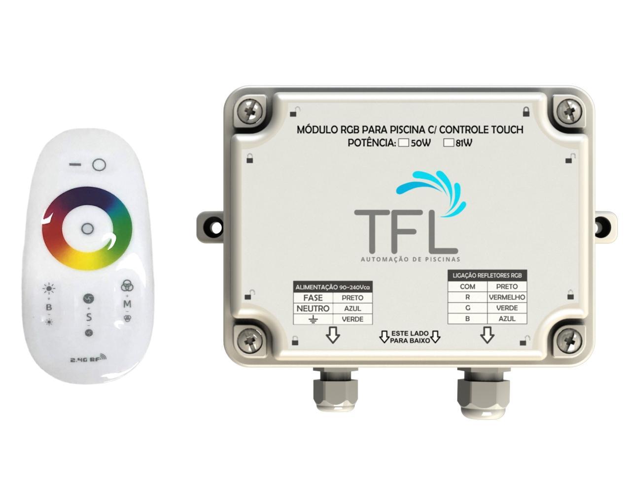 Miniatura Módulo Rgb Piscina - Controle Touchscreen Branco 50W Kit iluminação para piscina