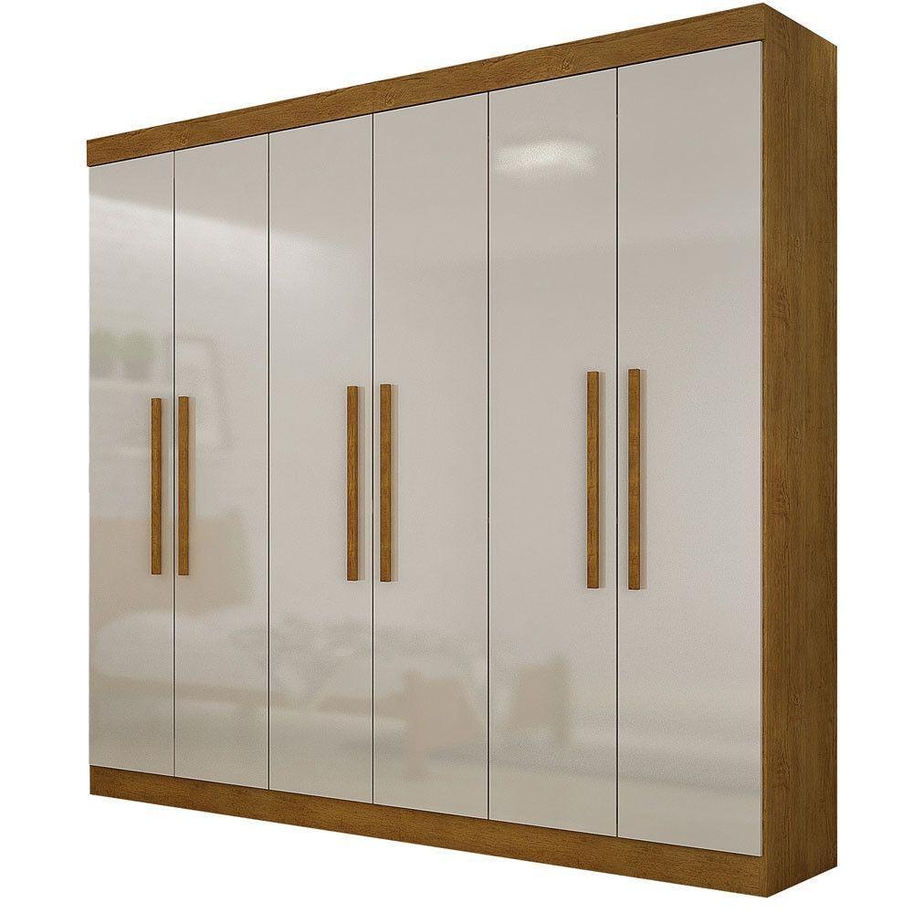 Miniatura Guarda Roupa Casal Hera 6 Portas Rufato Imbuia/off White