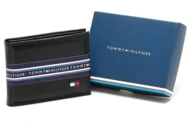 Miniatura Carteira Tommy Hilfiger Masculina Em Couro Executiva