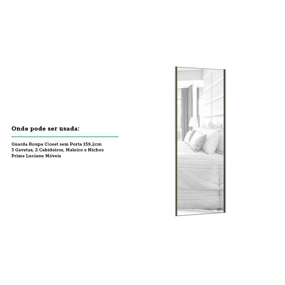 Miniatura Porta De Correr 80cm Com Espelho, Puxador Inox