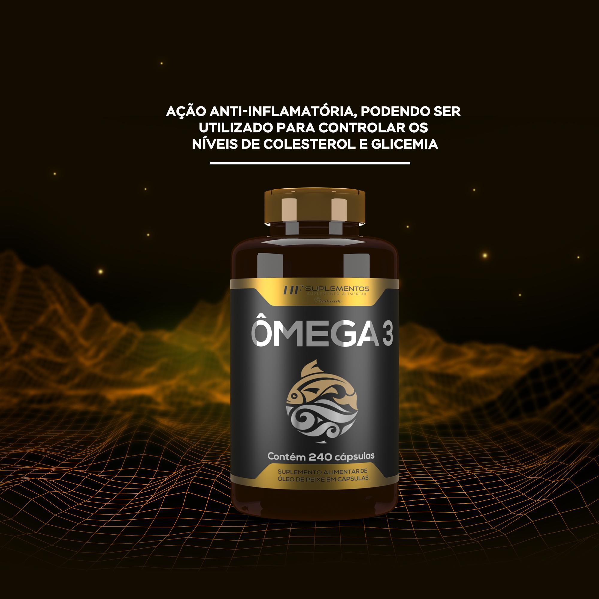 Miniatura 3X Omega 3 Oleo De Peixe Premium 240Caps Hf Suplementos