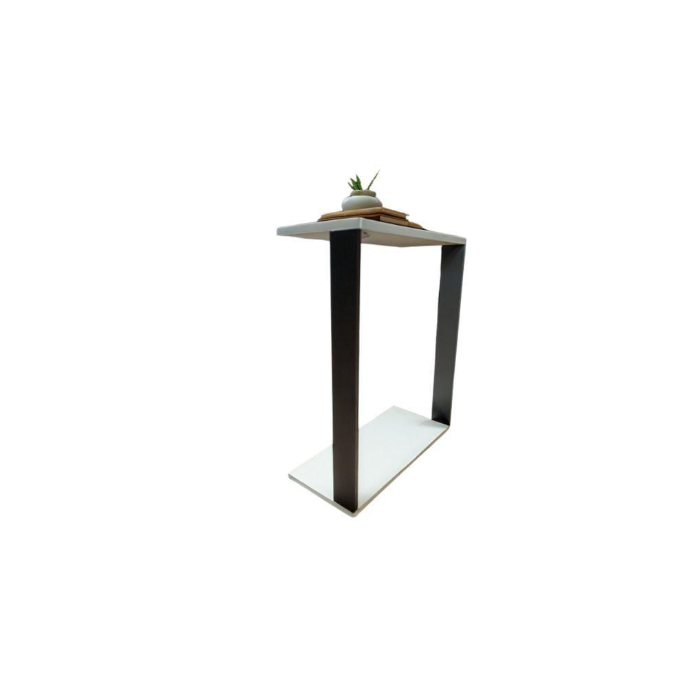 Miniatura Mesinha Lateral Para Sofá Estilo Industrial 100% MDF Mesa Apoio Mesa Auxiliar Sofá Preto Com Branco