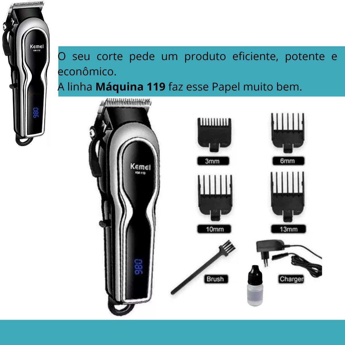 Miniatura Máquina De Cortar Cabelo Kmei Km-119 Potente Para Cabelo