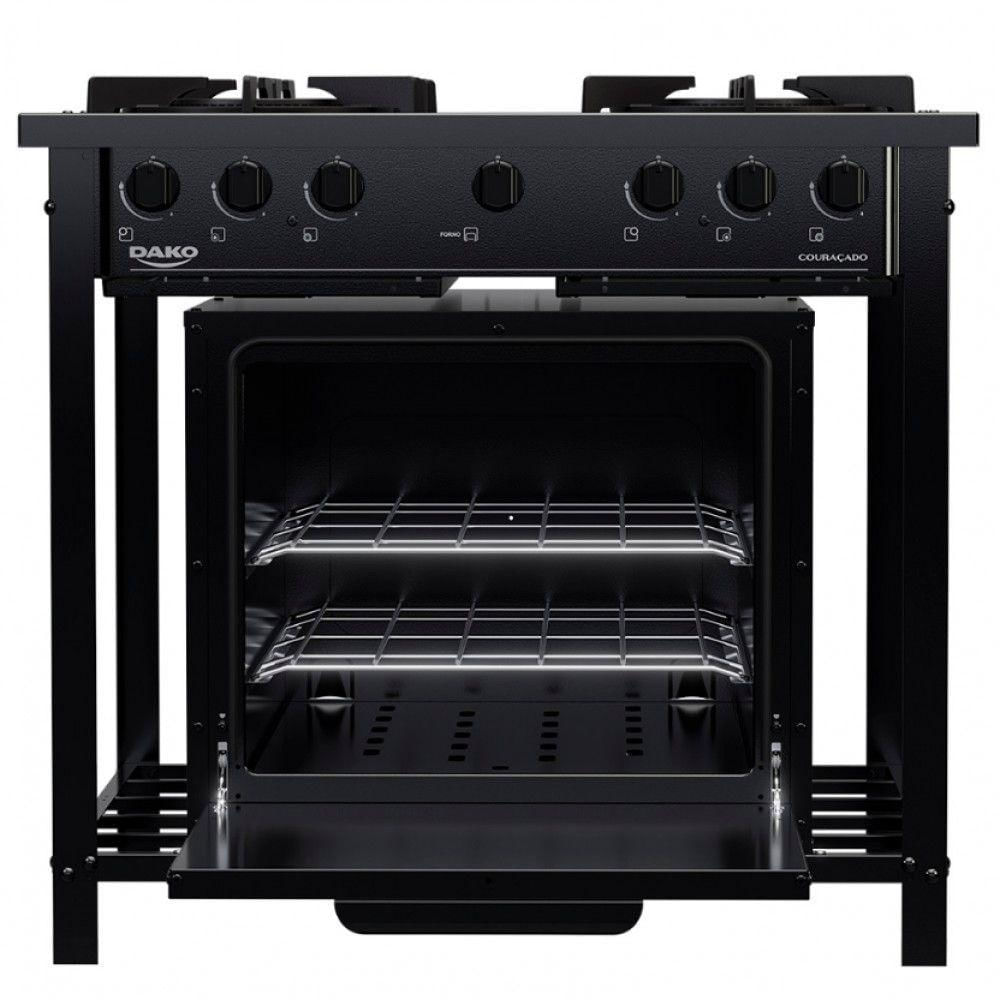 Miniatura Fogão Industrial Dako 4 Bocas Com Forno E Tripla Chama Preto