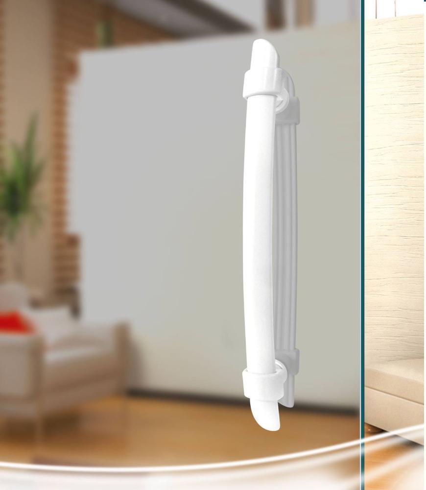 Miniatura Puxador Arco H Polímero Para Porta De Vidro 40 Cm - Branco
