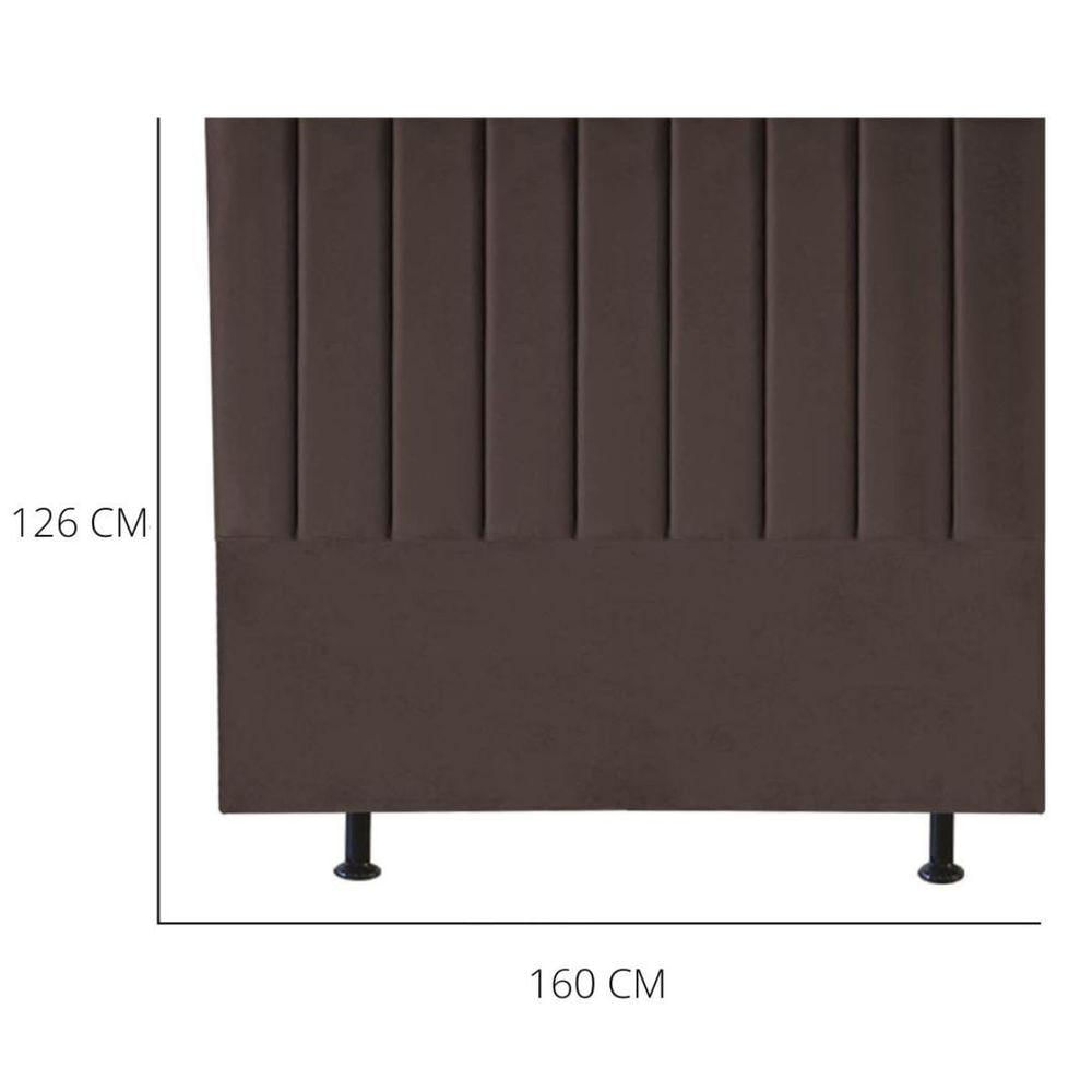 Miniatura Cabeceira De Cama Queen Box 160 Cm Karla Carla Veludo Cor:marrom